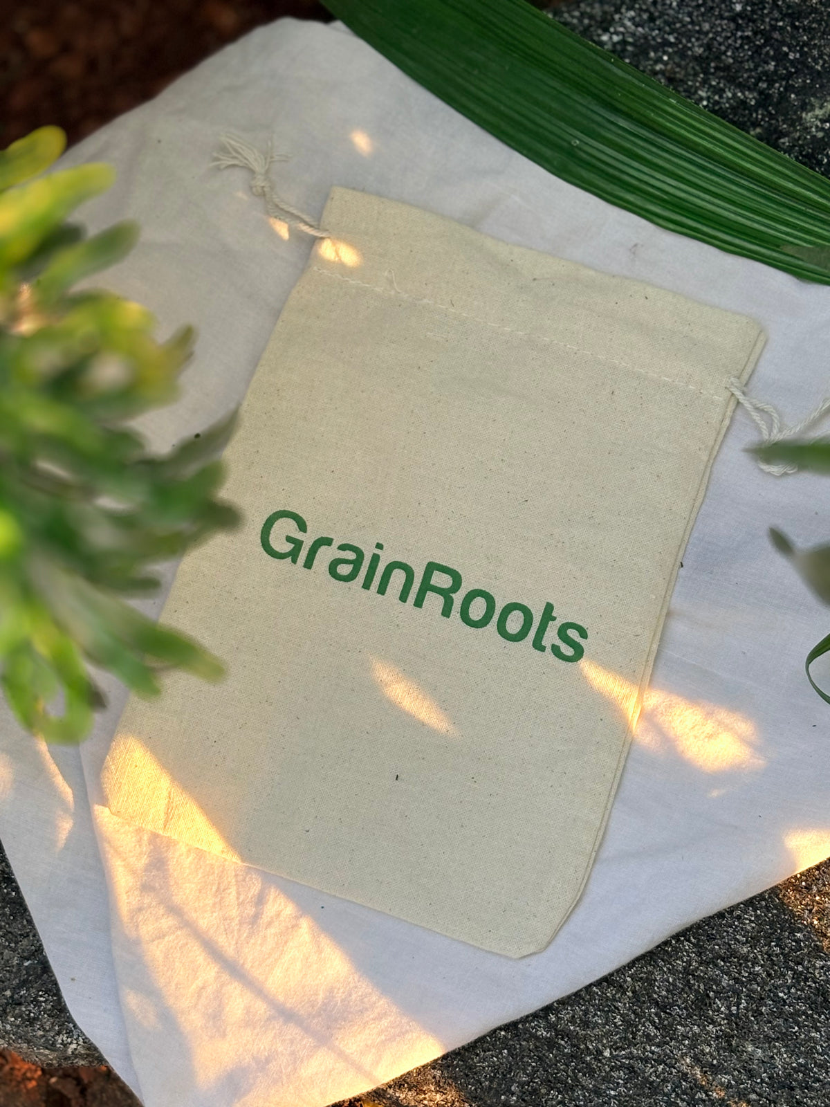 GrainRoots Drawstring Bag — single